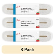 (3 pack) Dritz 3/8" Sewing & Crafting Braided Elastic White 6 Yards
