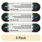 (3 pack) Hook and Loop Tape Sewing Fastener Sew Down Black 36 Inches