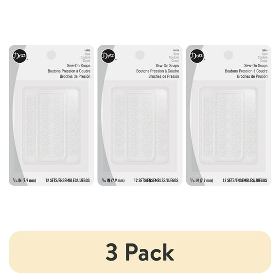 (3 pack) Dritz Clear Nylon Sew-On Snaps, 12 Count
