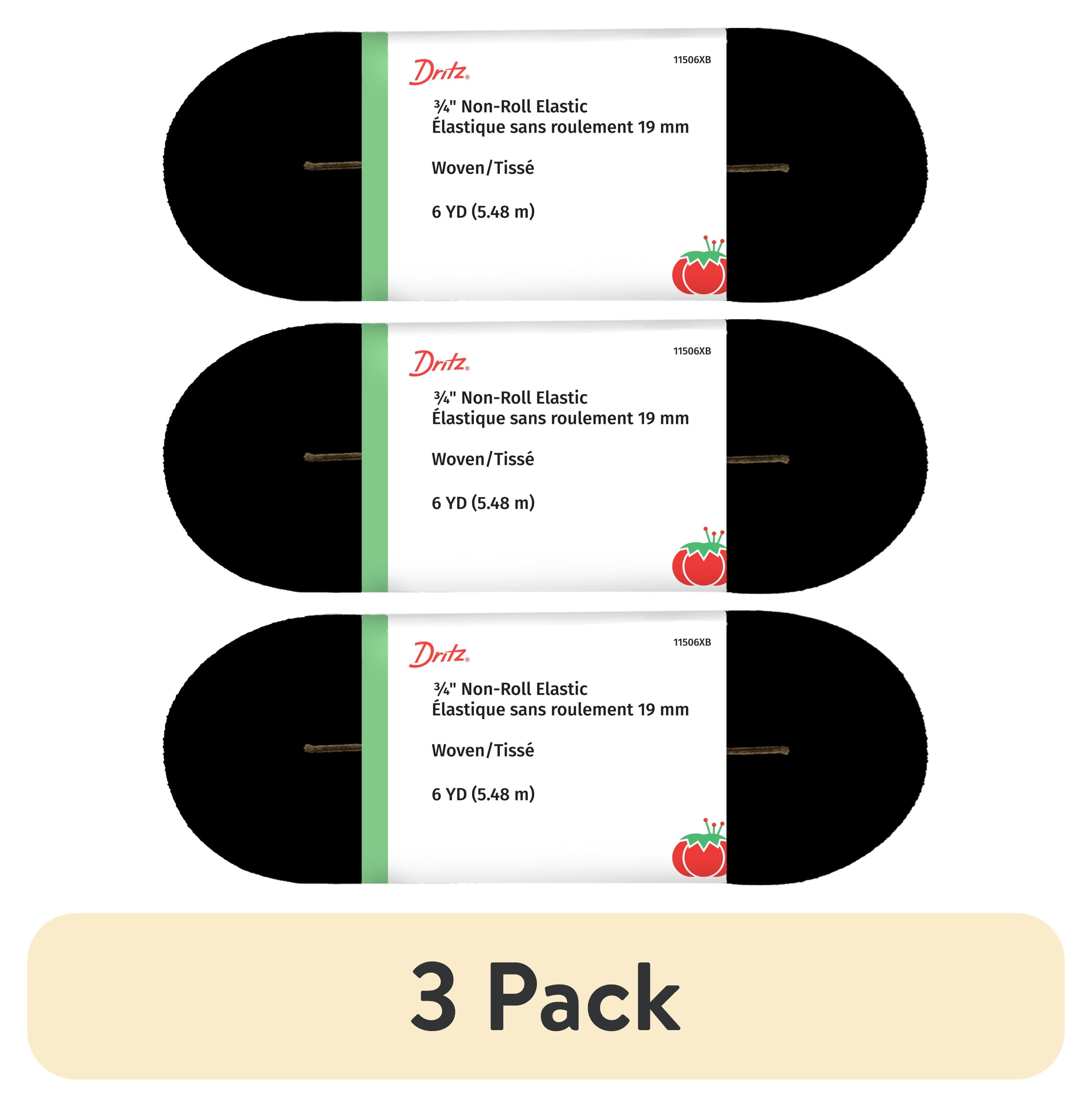 (3 pack) Dritz 3/4" Sewing & Crafting Non-Roll Elastic Value Pack Black 6 Yards