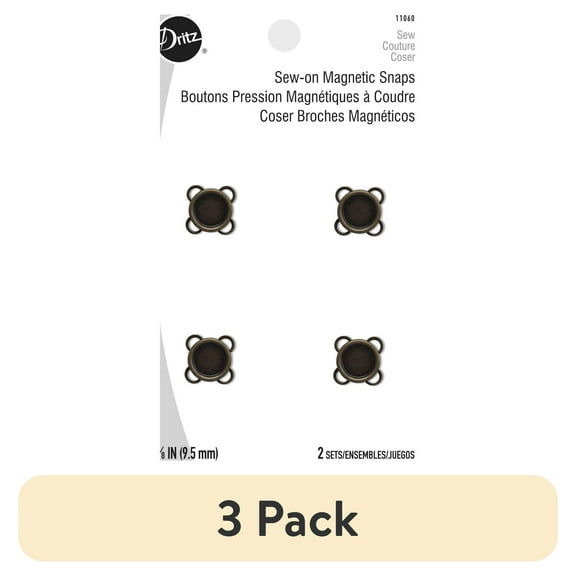 (3 pack) Dritz Sew-On Magnetic Snaps, 2 Count
