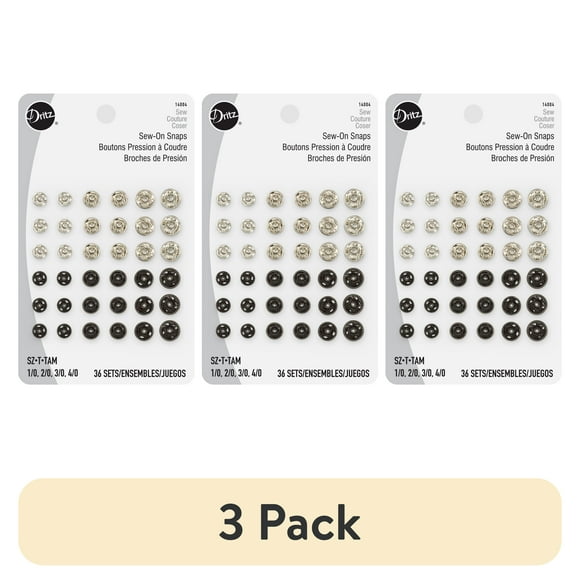 (3 pack) Dritz Sew-On Snaps, 36 Count