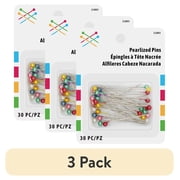 (3 pack) Straight Sewing Pearlized Pins (30 Count)