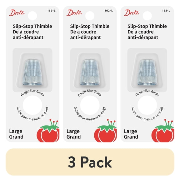 (3 pack) Dritz Slip-Stop Thimble Size Large 1 piece