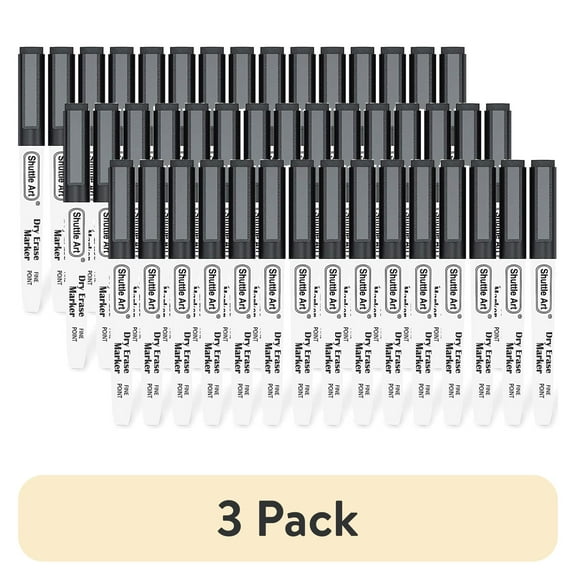 (3 pack) Dry Erase Markers, Shuttle Art 15 Pack Black Magnetic Whiteboard Markers with Erase,Fine Point Dry Erase Markers Perfect For Writing on Whiteboards, Dry-Erase Boards,Mirrors for Office