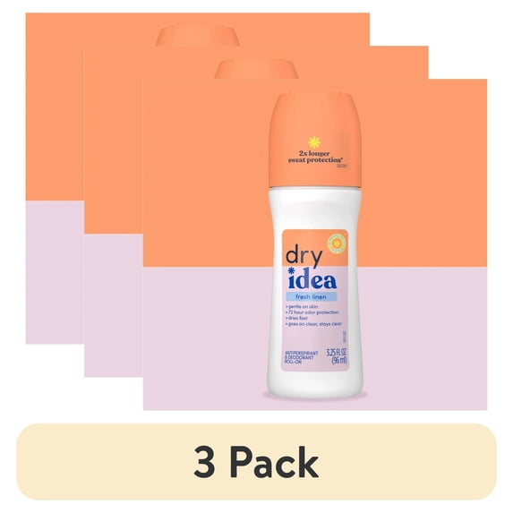 (3 pack) Dry Idea AdvancedDry Roll-On Anti-Perspirant & Deodorant Powder Fresh 3.25 oz