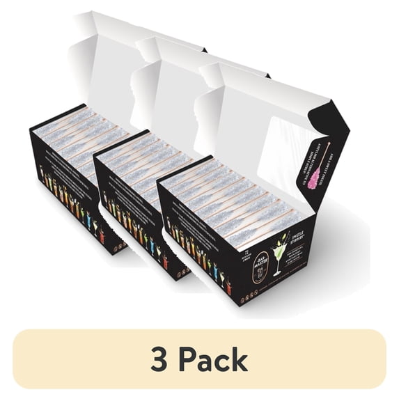 (3 pack) Dryden & Palmer Sugar Stick Clear Swizzle, 72-Count Box