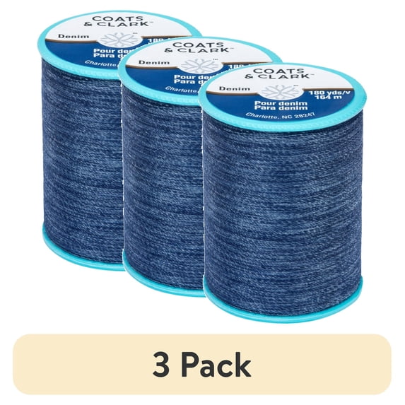 Walmart String Thread Packs (3 pack) Dual Duty Plus Denim Thread, 180 yds - Walmart.com