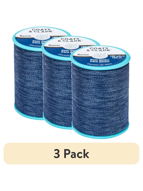 (3 pack) Dual Duty Plus Denim Thread 180 Yards for Sewing and Mending Jeans