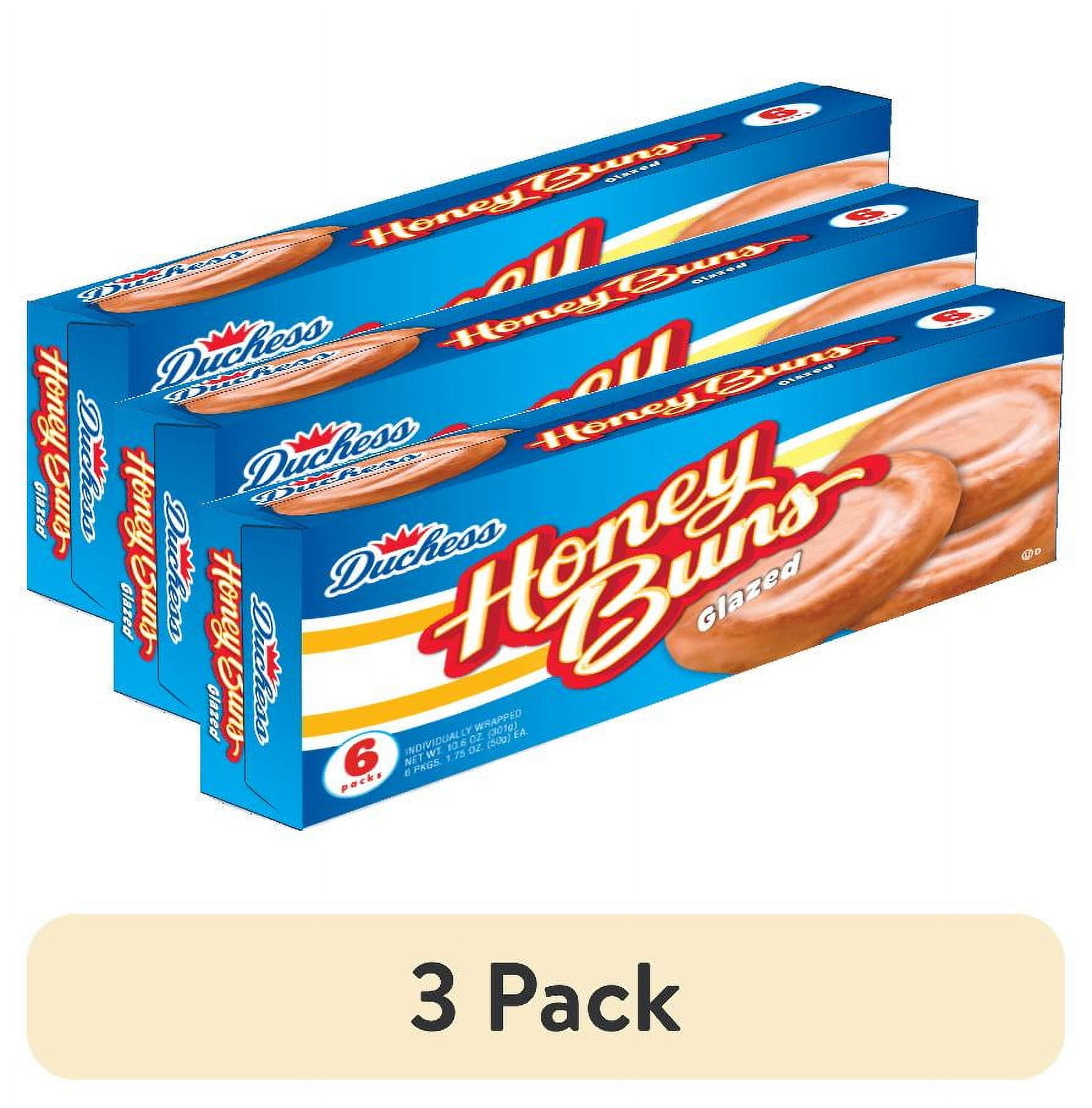 (3 pack) Duchess 10.5oz 6 pack Glazed Honey Bun