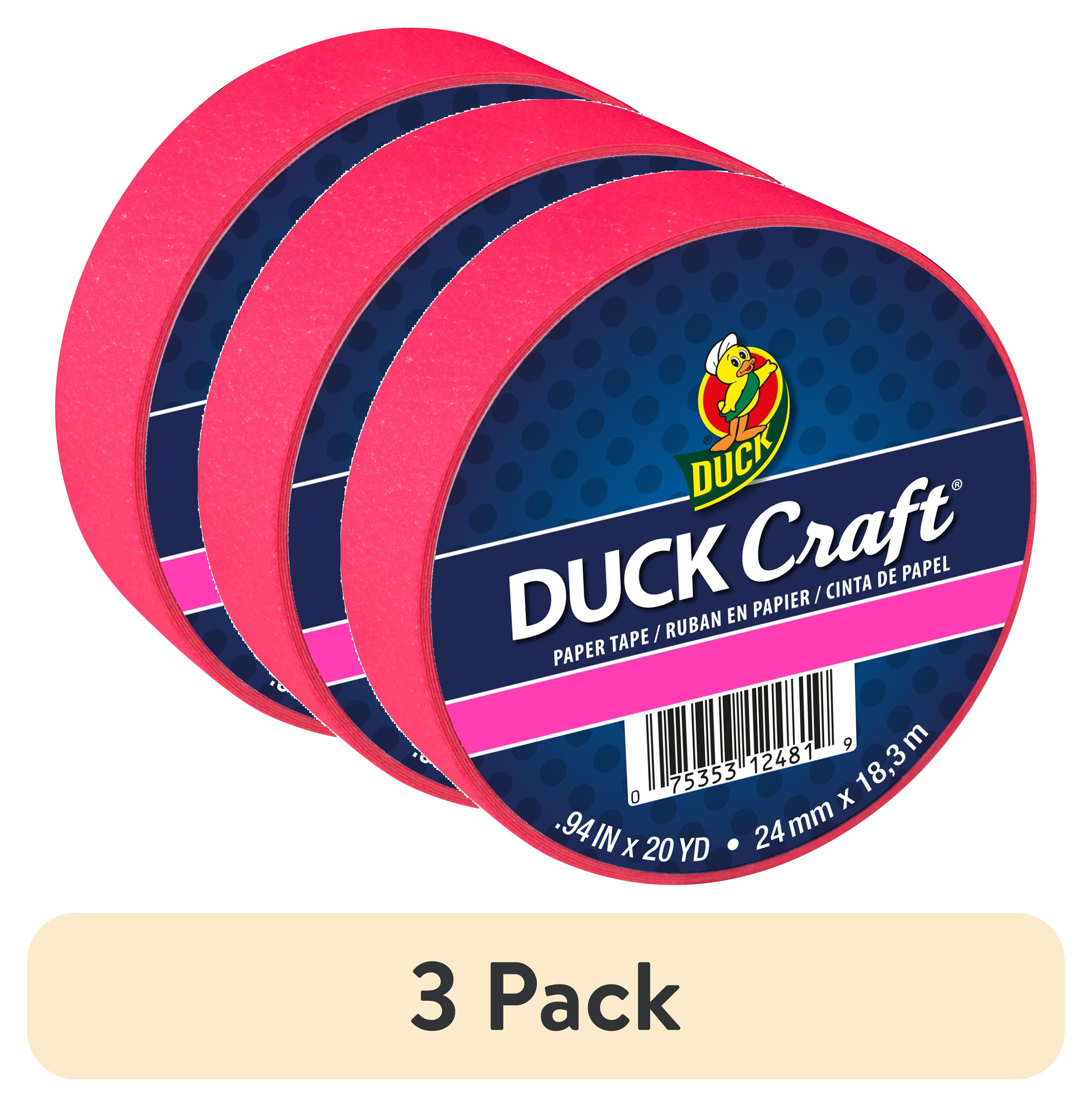 (3 pack) Duck Craft Paper Tapes - Neon Pink, 20 Yards