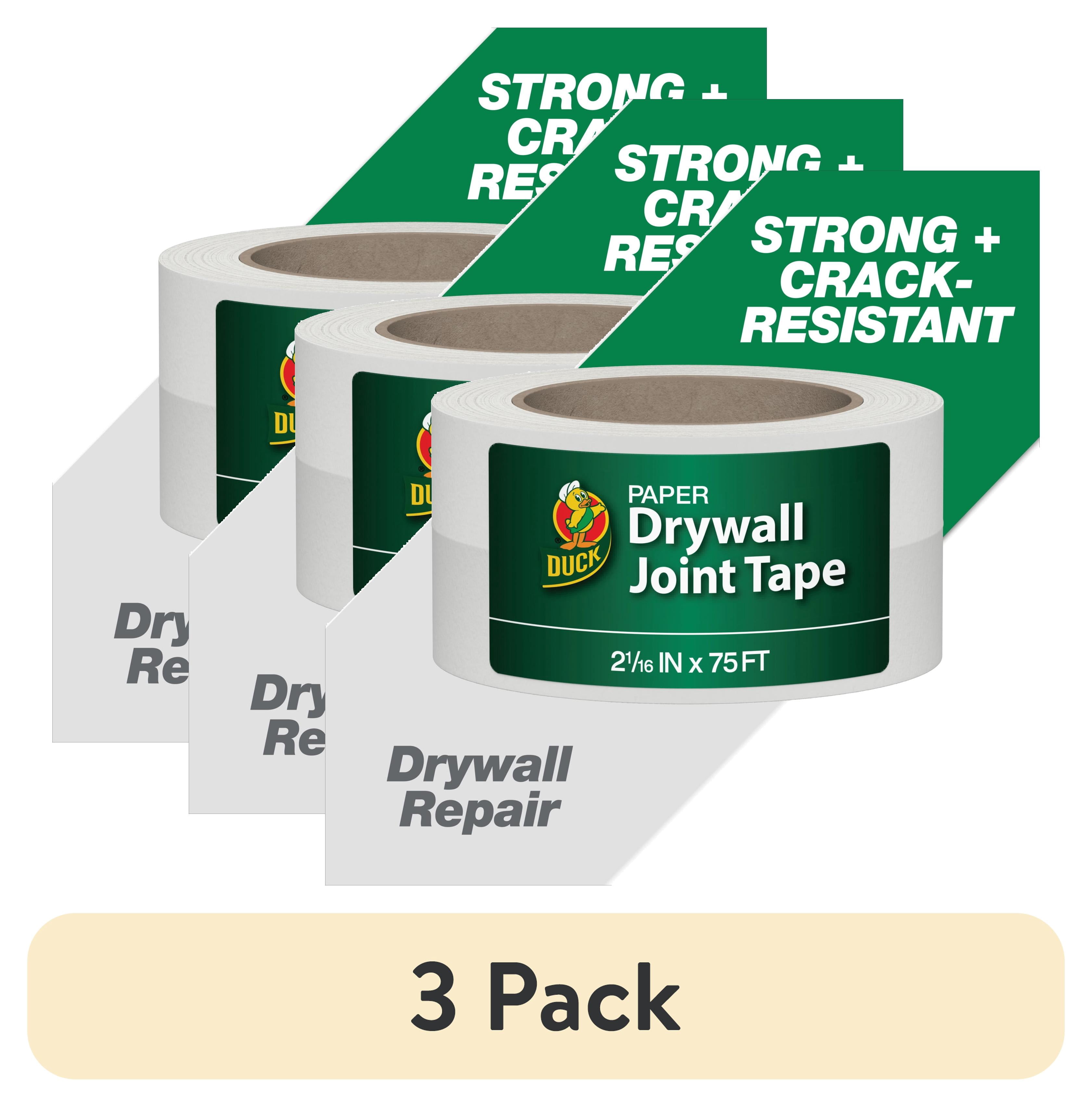 (3 pack) Duck Drywall All Purpose Non-adhesive Joint Paper Tape, 2.06 in. x 75 ft., White, New