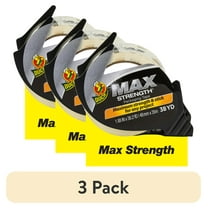 (3 pack) Duck Max Strength Clear Packaging Tape with Dispenser, 1.88 in. x 38.2 yd.