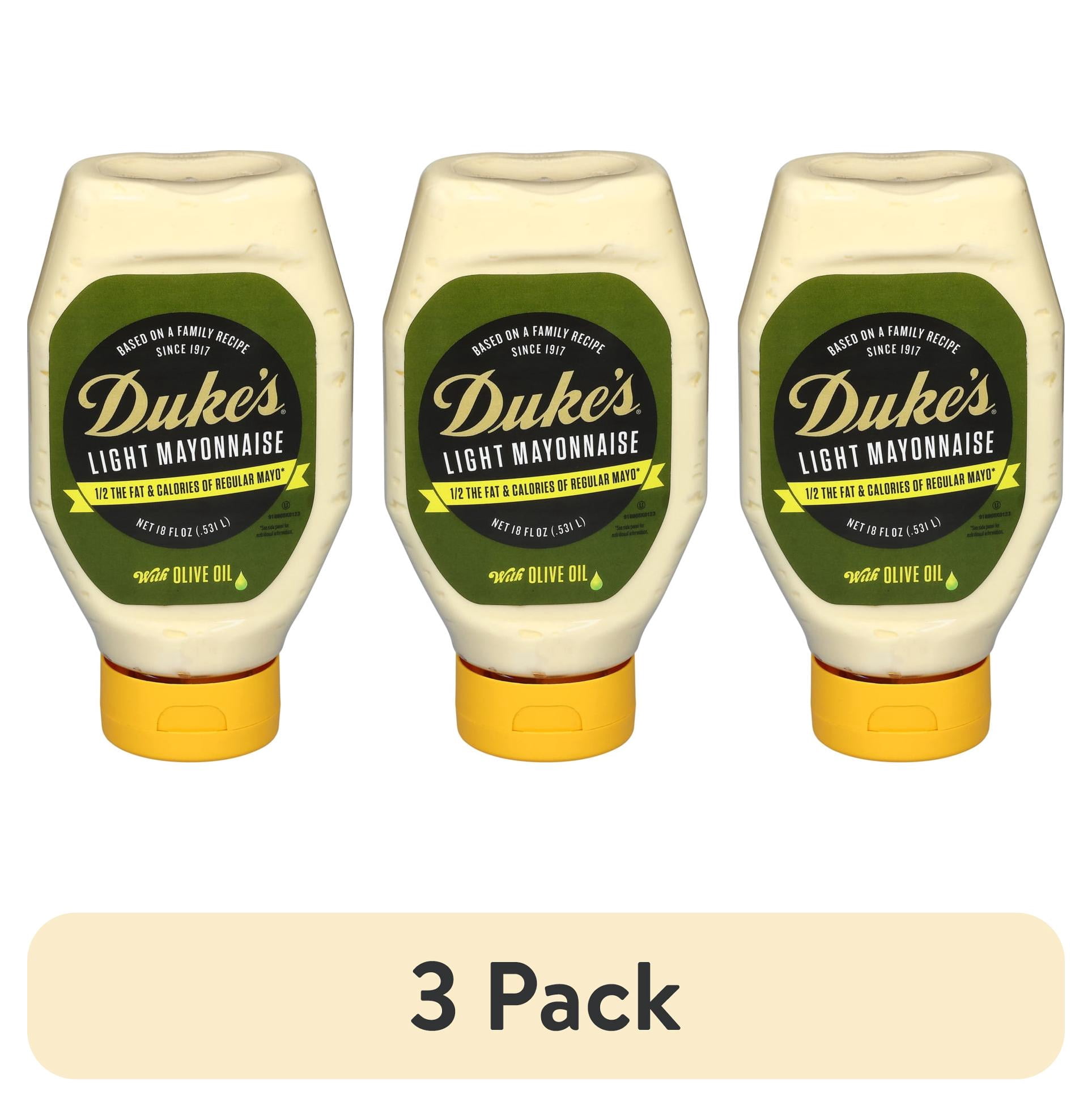 (3 pack) Duke's® Olive Oil Mayo, 18 oz Squeeze Bottle, Better-for Mayo, Smooth & Creamy