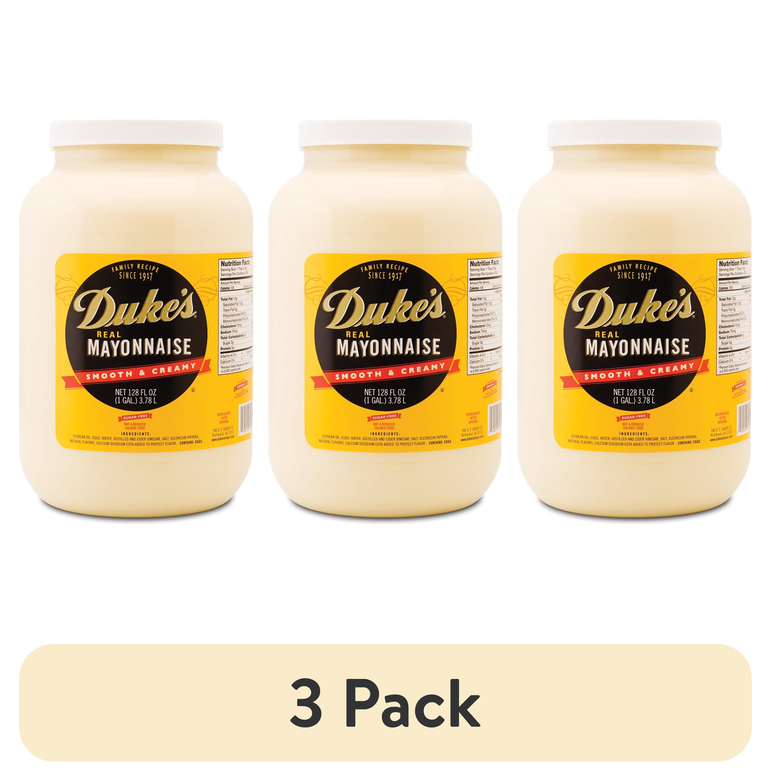 (3 pack) Duke's Real Mayonnaise, 128 oz Jar