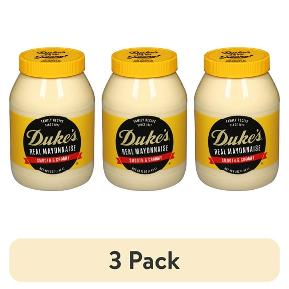 (3 pack) Duke's Real Mayonnaise, 48 oz Jar, Smooth & Creamy Mayo