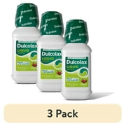 (3 pack) Dulcolax Saline Laxative Liquid, Fast & Gentle Constipation Relief, Natural Laxatives, Softens Stool, Cherry Flavor, Magnesium Hydroxide 1200 mg, 12 fl. oz.