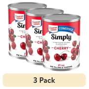 (3 pack) Duncan Hines Comstock Simply Cherry Pie Filling and Topping, Ready to Use, 21 oz.