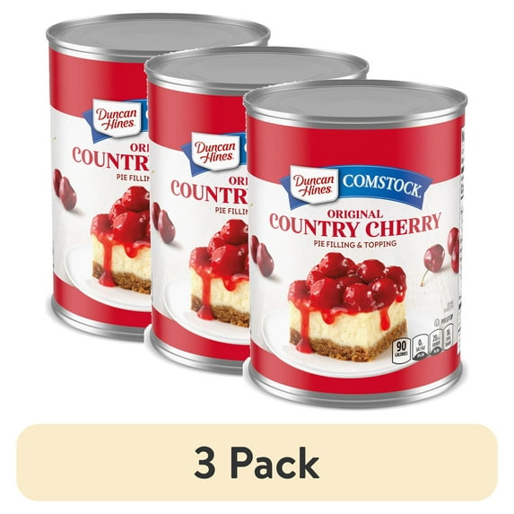 (3 pack) Duncan Hines Comstock Original Country Cherry Pie Filling and Topping, 21 oz.