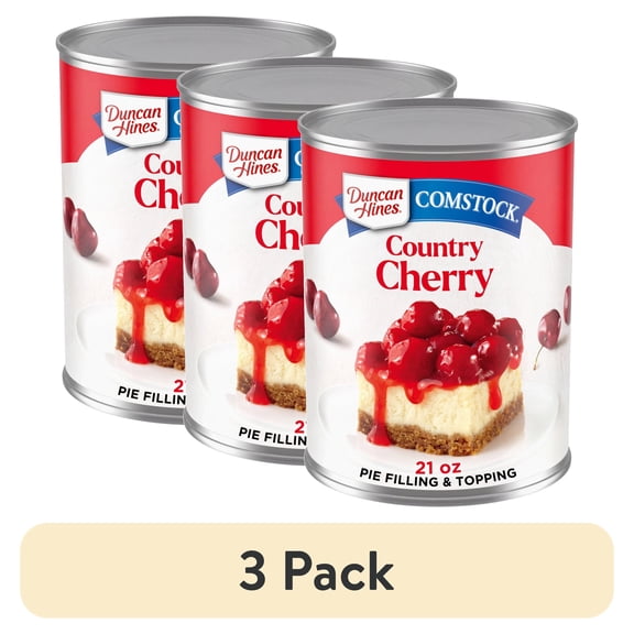 (3 pack) Duncan Hines Comstock, Cherry Pie Filling and Topping, Ready to Use, 21 oz.