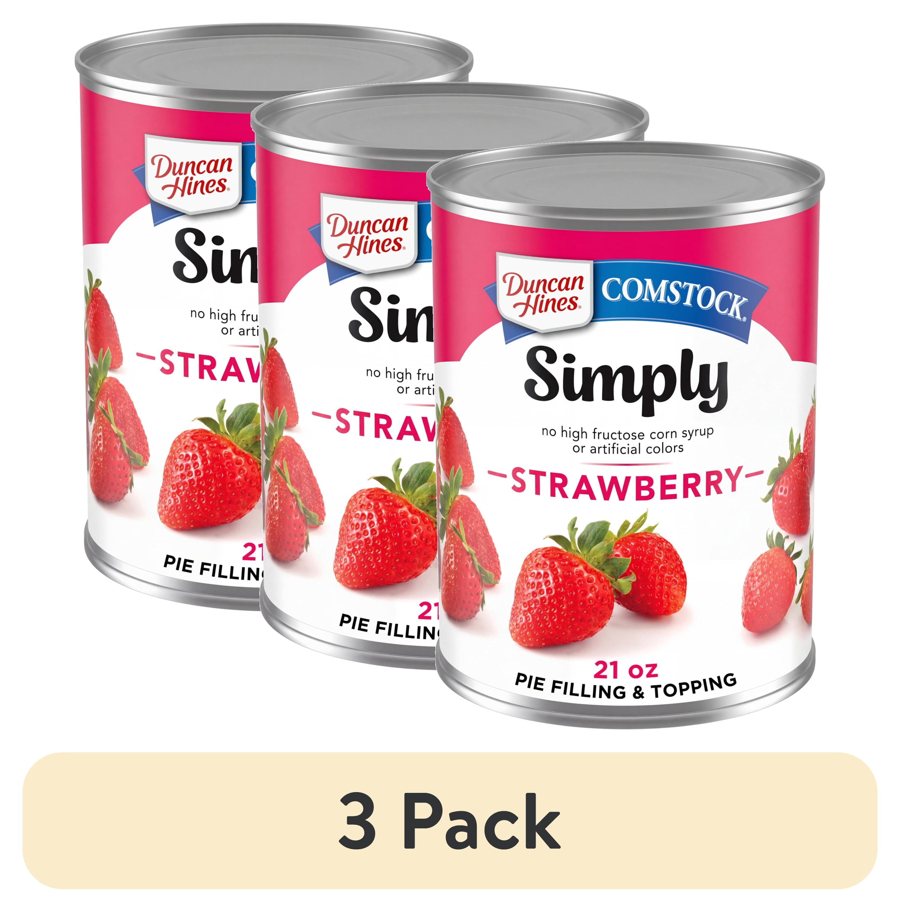 3 pack) Duncan Hines Comstock Simply Strawberry Pie Filling and