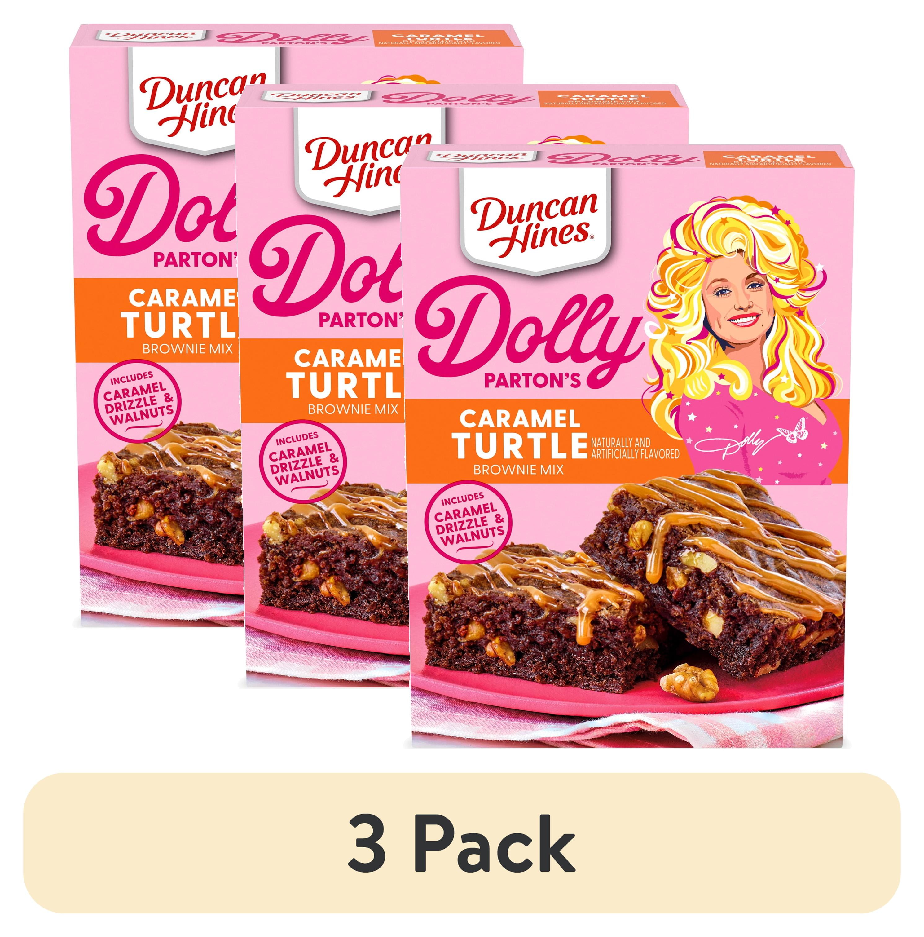 (3 pack) Duncan Hines Brownie Mix, Caramel Turtle Flavored, 16.7 oz.