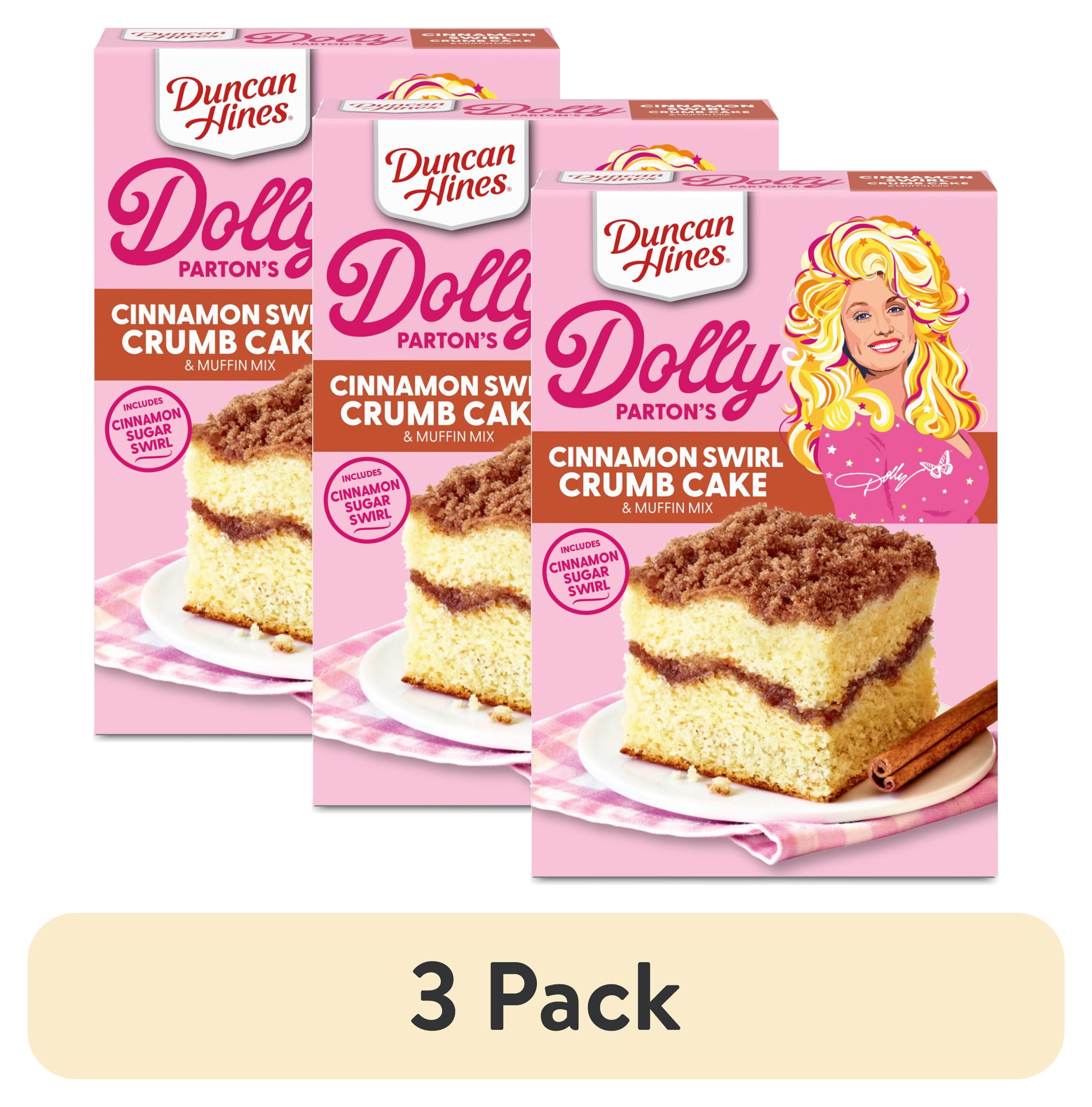 (3 pack) Duncan Hines Dolly Parton's Cinnamon Swirl Crumb Cake & Muffin Mix, 20 oz.
