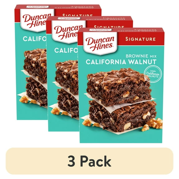 (3 pack) Duncan Hines Brownie Mix, California Walnut, 17.6 oz.