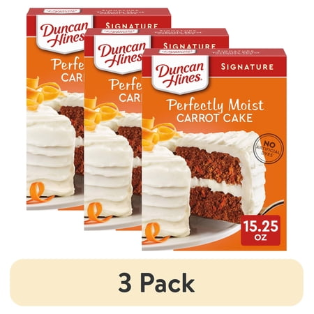 (3 pack) Duncan Hines Signature Perfectly Moist Carrot Cake Mix, 15.25 oz.