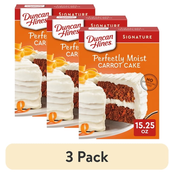 (3 pack) Duncan Hines Carrot Cake Mix, 15.25 oz.