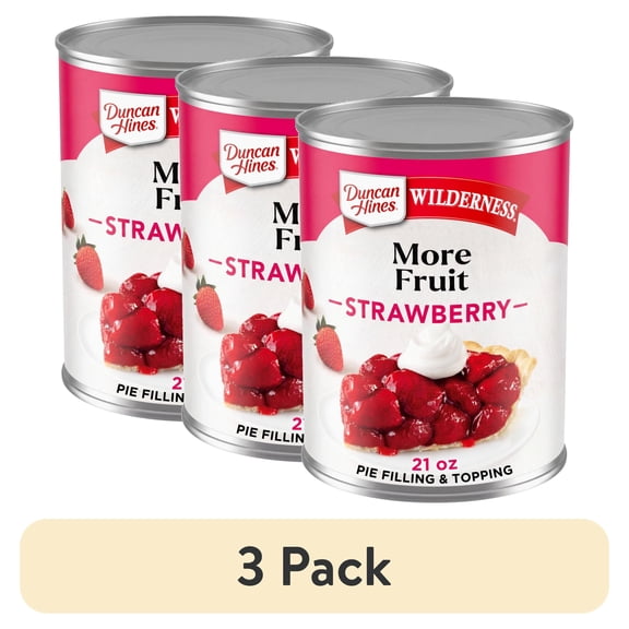 (3 pack) Duncan Hines Wilderness More Fruit, Strawberry Pie Filling and Topping, Ready to Use, 21 oz.