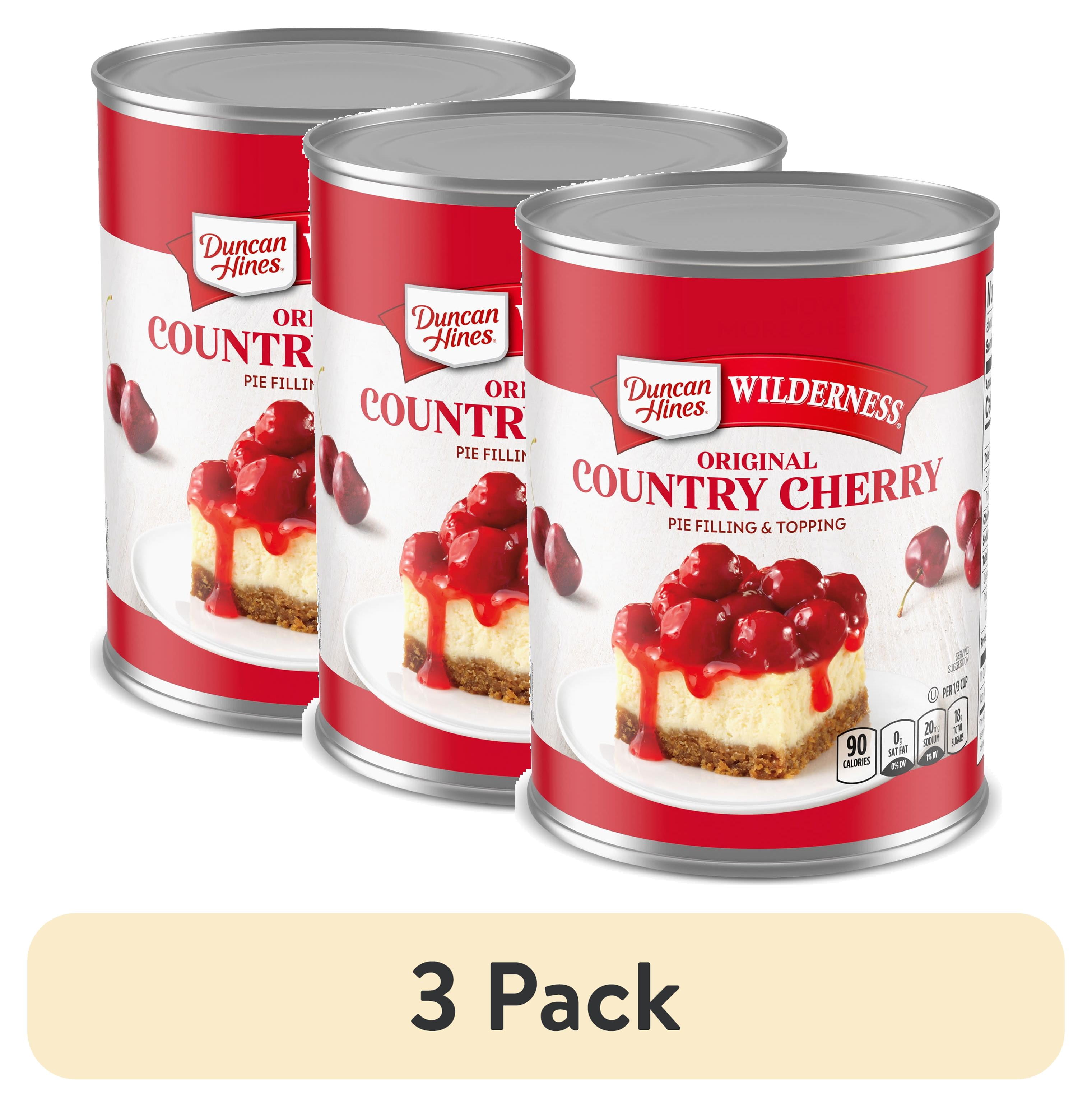(3 pack) Duncan Hines Wilderness Original Country Cherry Pie Filling and Topping, 21 oz.