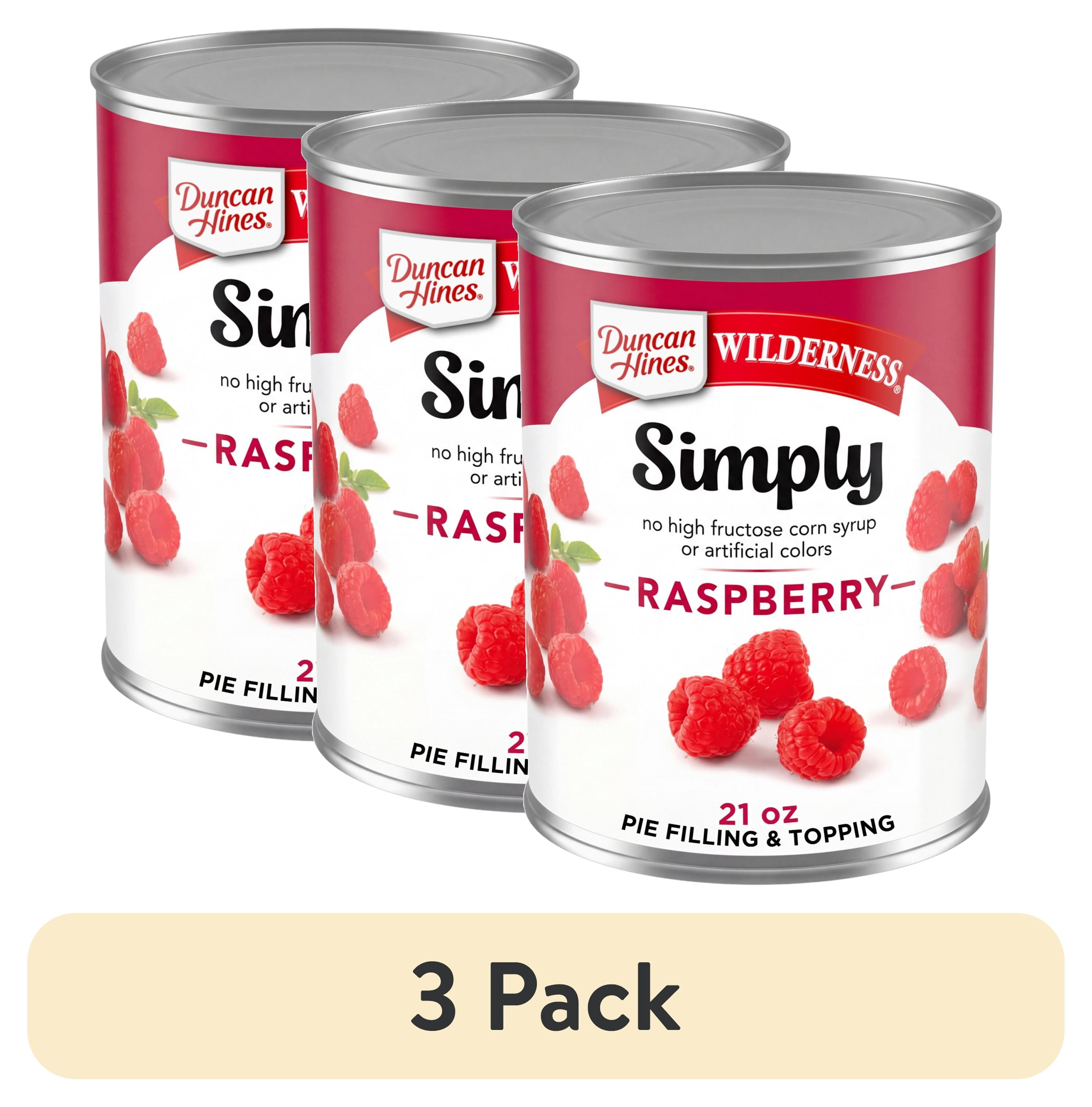 (3 pack) Duncan Hines Wilderness, Raspberry Pie Filling and Topping, Ready to Use, 21 oz.