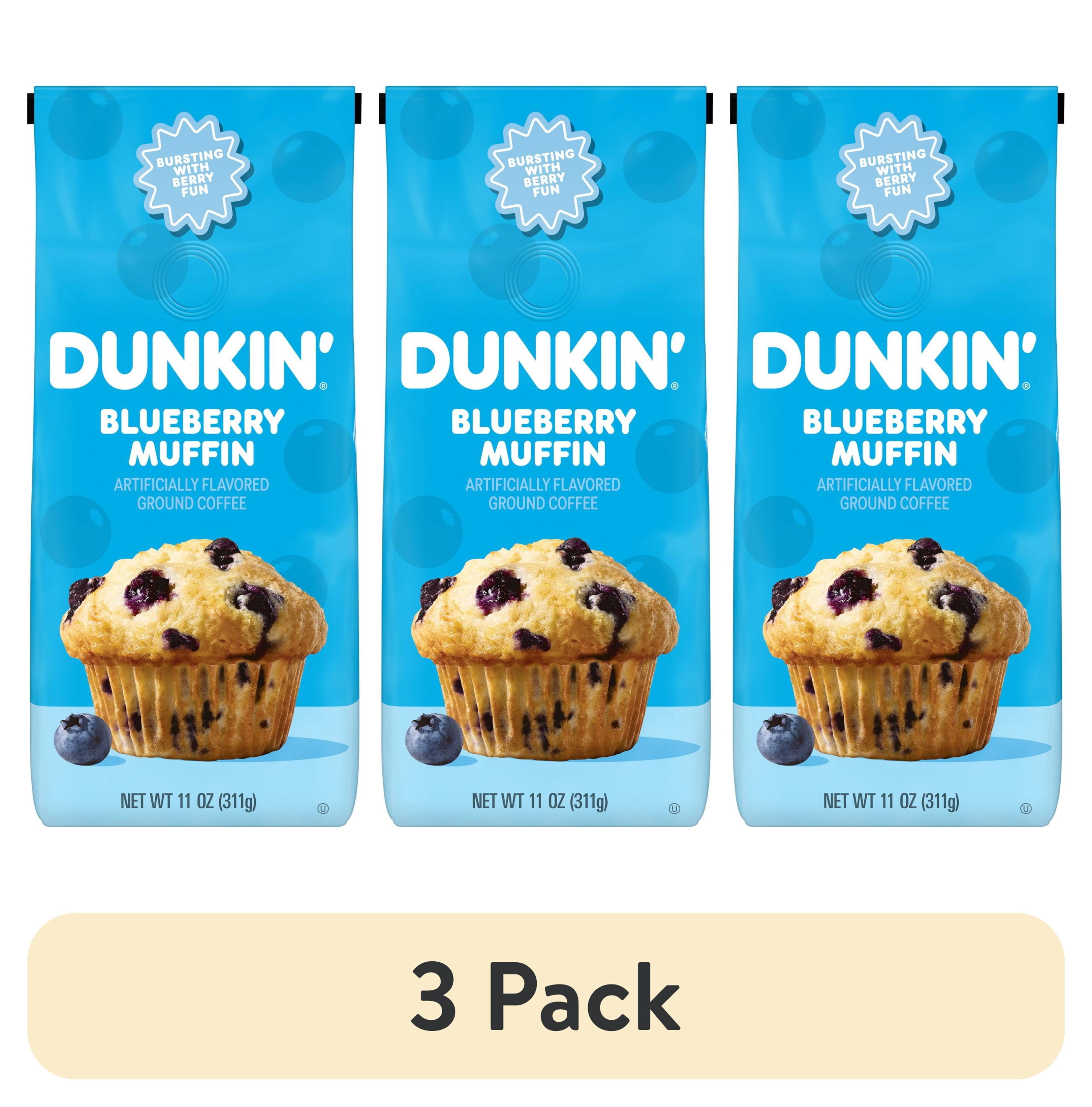 (3 pack) Dunkin’ Blueberry Muffin Medium Roast Ground Coffee, 11 oz