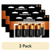 (3 pack) Duracell 1.5V Coppertop Alkaline D Batteries, 8 Pack