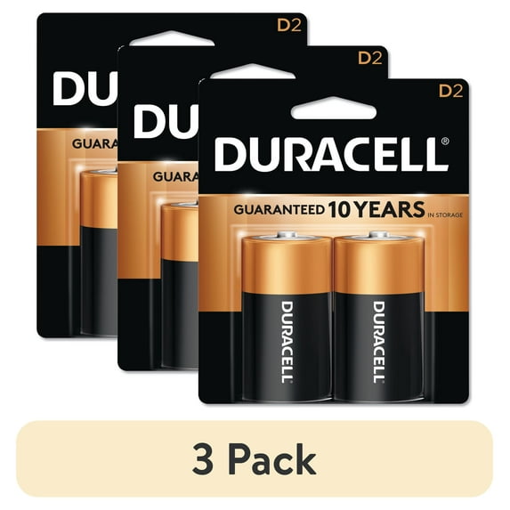 (3 pack) Duracell Coppertop D Alkaline Batteries, 2 ct
