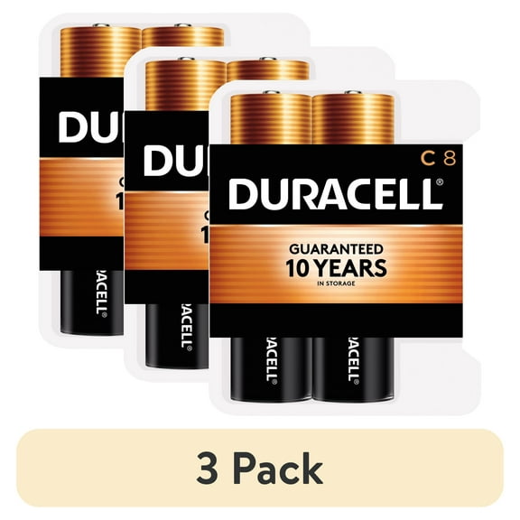 (3 pack) Duracell Coppertop C Battery, Long Lasting C Batteries, 8 Pack