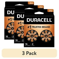 (3 pack) Duracell EasyTab 312 Hearing Aid Batteries, Size 312 - Brown, 16 Pack