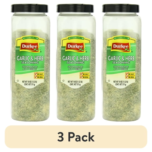 (3 pack) Durkee 100% Salt Free Garlic and Herb Seasoning, 18 Ounce