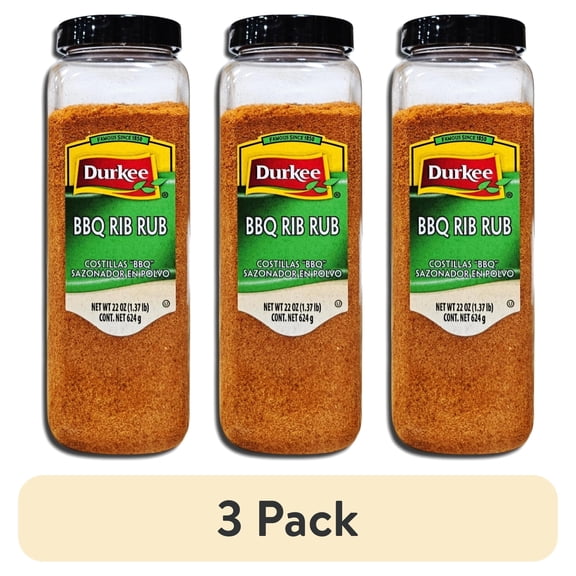 (3 pack) Durkee BBQ Rib Rub | 22 Ounce Bottle