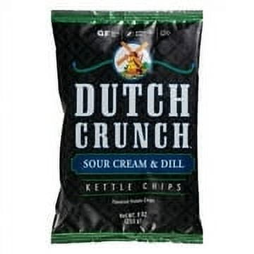 (3 pack) Dutch Crunch Sour Cream & Dill Kettle Potato Chips, 9 oz