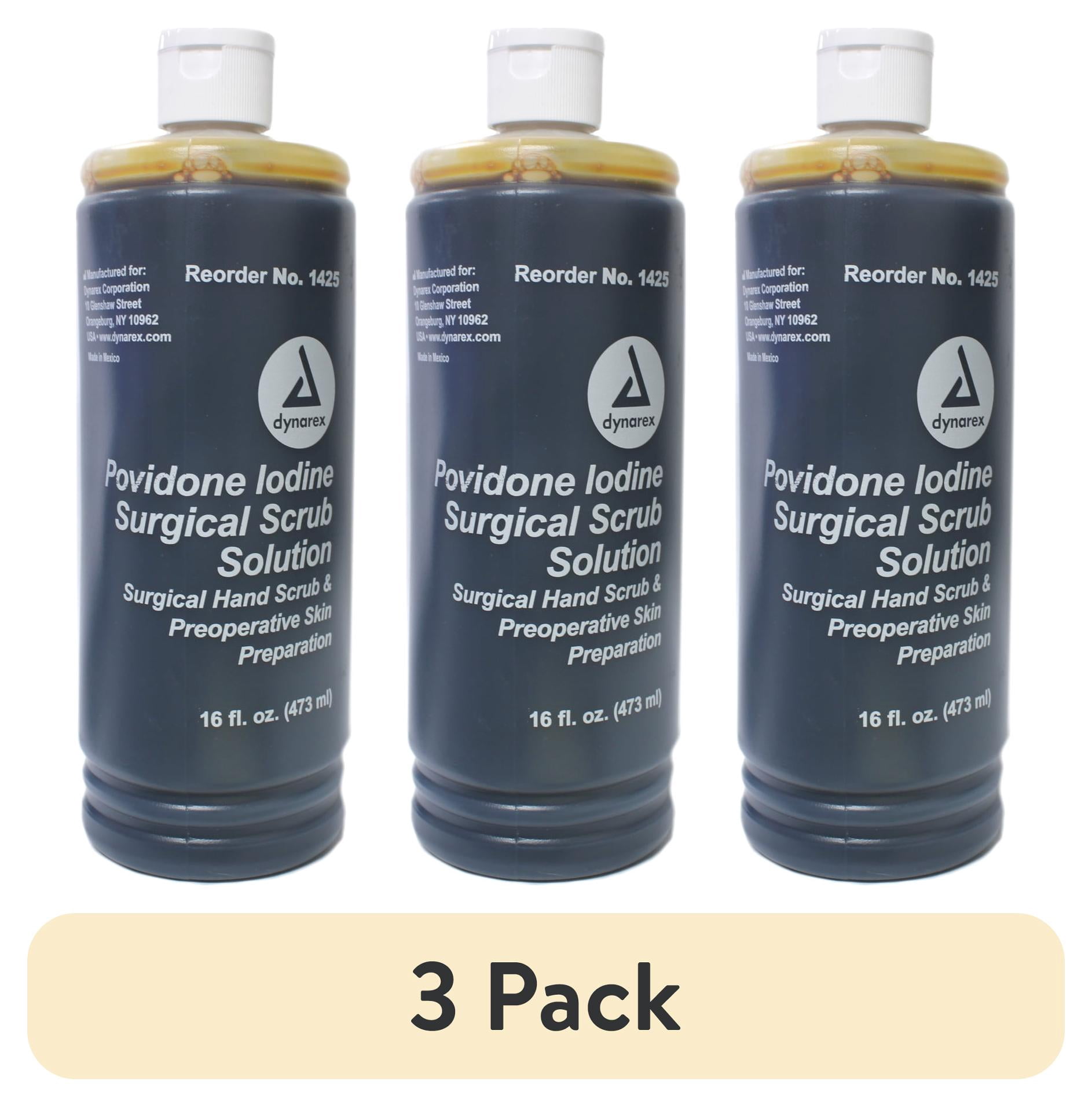 (3 pack) Dynarex Povidone Iodine Surgical Scrub Solution, 16 Fluid ...