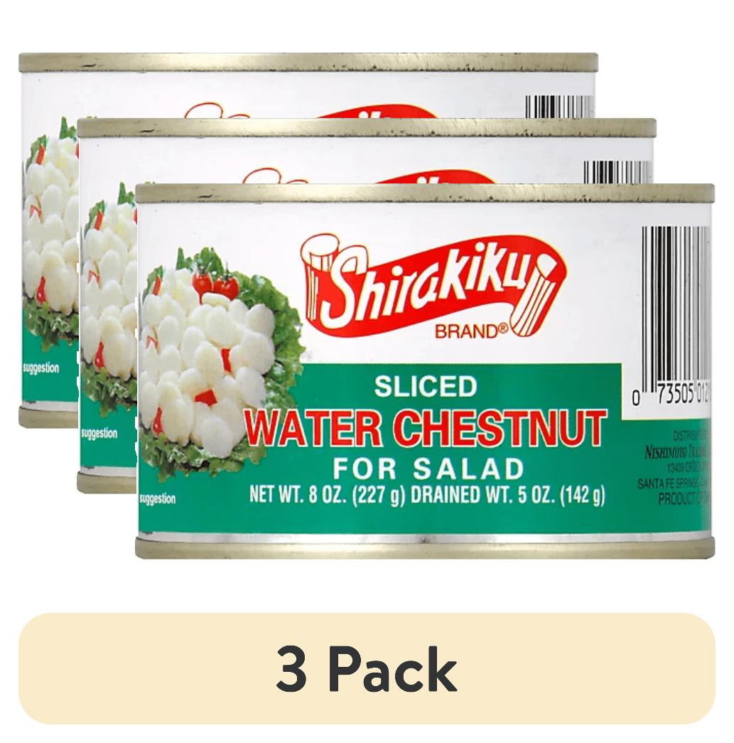 (3 pack) Shirakiku Water Chestnuts Sliced, 8 oz, Contains Chestnuts, Does Not Contain Dairy
