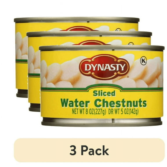 (3 pack) Dynasty Water Chestnuts Sliced, 8 Oz