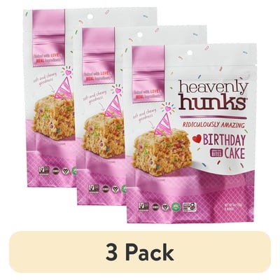 (3 pack) E & C's Snacks Heavenly Hunks Gluten Free, Vegan Baked Birthday Cake Cookies, 6 oz, 6 Count