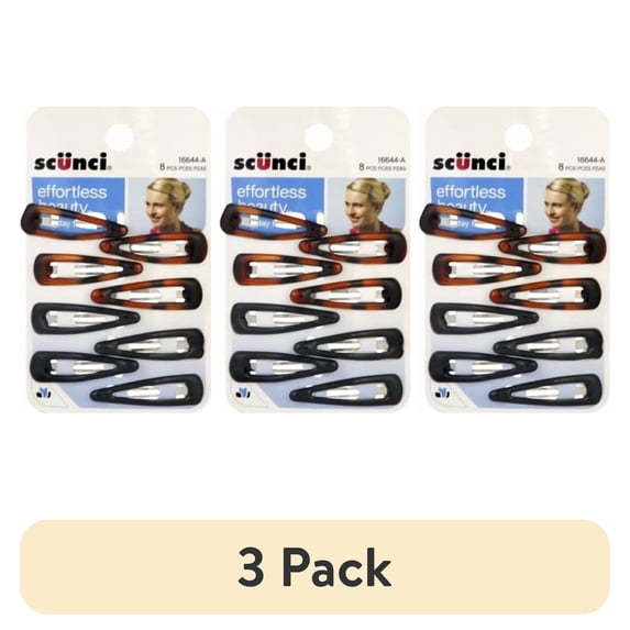 (3 pack) SCUNCI - Small Hair Clips - 8 Pack