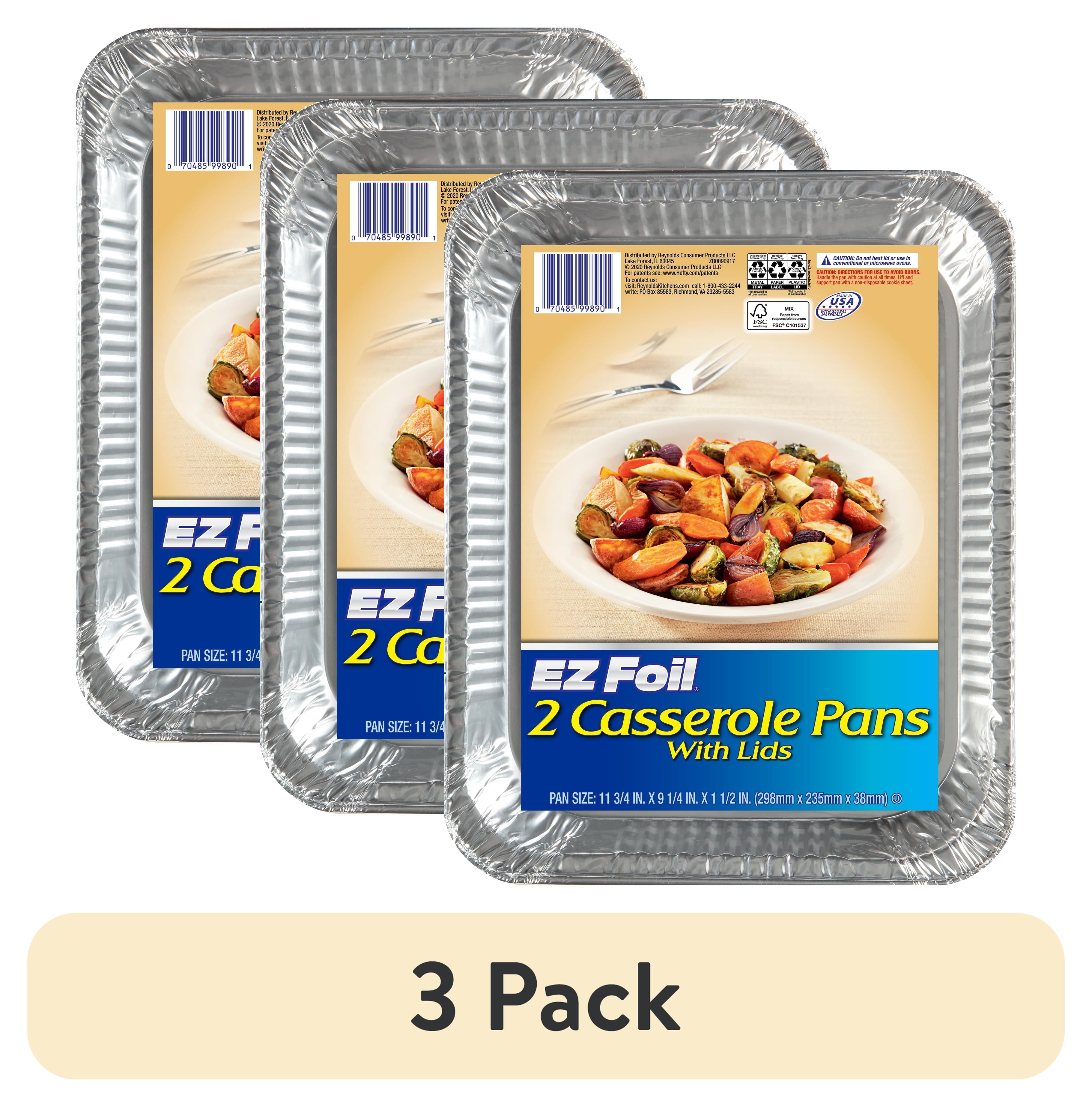 (3 pack) EZ Foil Casserole Pan, 12 x 9 inch, 2 Count