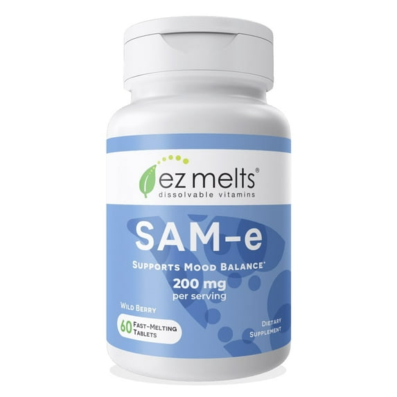 (3 pack) EZ Melts Dissolvable SAM-e Supplement 200 mg, Sugar-Free, 1-Month Supply - 1 Pack