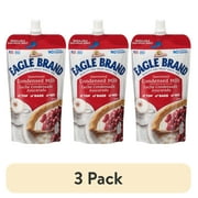(3 pack) Eagle Brand Sweetened Condensed Milk, 100% US Milk, Gluten Free, 14 fl oz Resealable Pouch