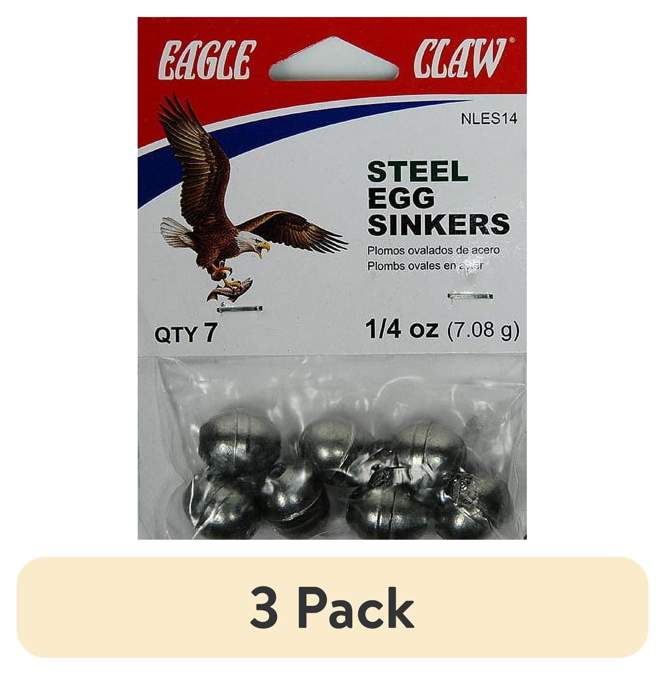 (3 pack) Eagle Claw 1/4 oz. Egg Sinkers, Steel, 7 Pack Weight